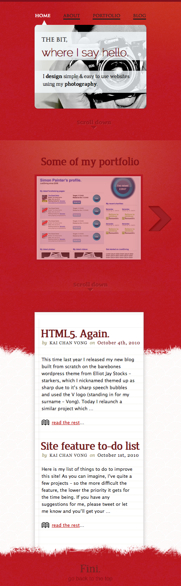 faux red paint on mobile page example